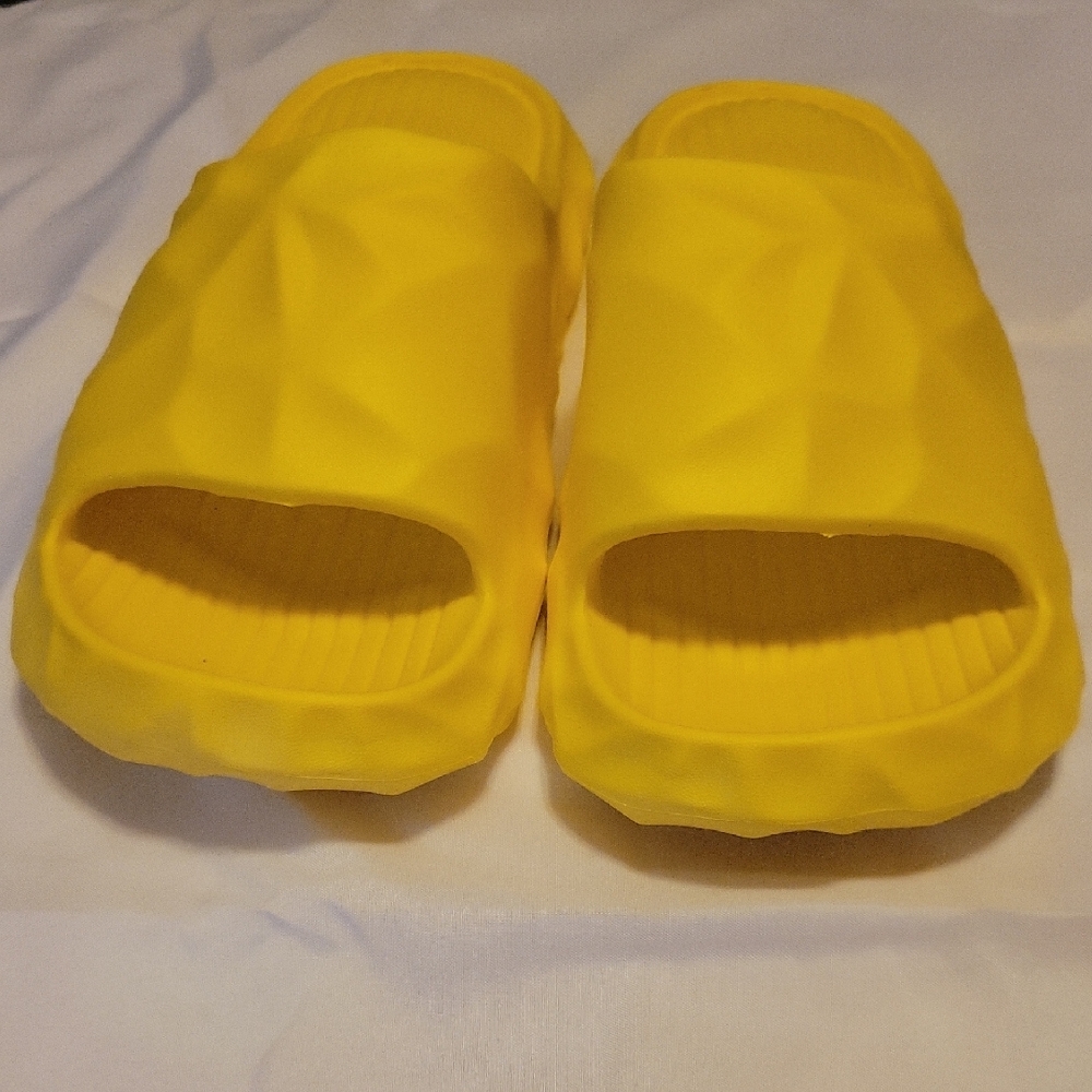 Womens Yellow Slide Sandals